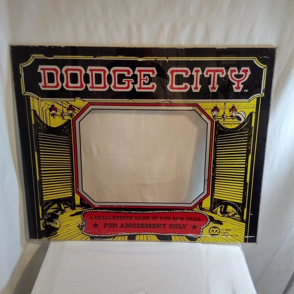 Vintage Dodge City game insert plexiglass
